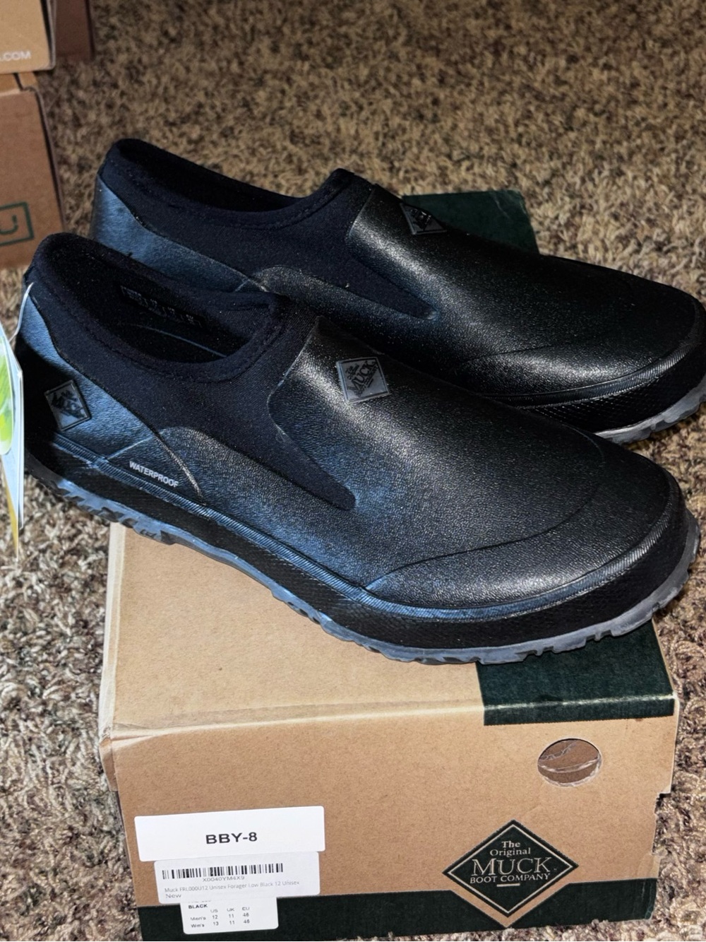 Muck Boot Company Mens Forager Slip On Shoe Black Waterproof FLR-000 Size 12 New